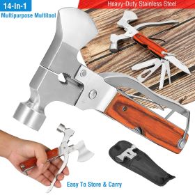 Outdoor Survival Multitool 7in Folding Multifunctional Axe Hammer Plier Knife Tool Camping