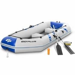 3-4 Persons Inflatable Fishing Boat With Oars and Air Pump