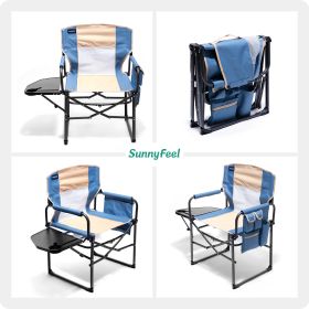 Camping Directors Chair, Heavy Duty,Oversized Portable Folding Chair with Side Table, Pocket for Beach, Fishing,Trip,Picnic,Lawn