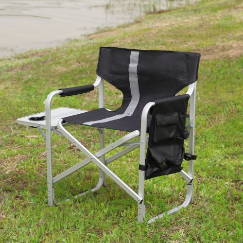 1-piece Padded Folding Outdoor Chair with Side Table and Storage Pockets,Lightweight Oversized Directors Chair for indoor, Outdoor Camping 1-piece Padded Folding Outdoor Chair with Side Table and Storage Pockets,Lightweight Oversized Directors Chair for indoor, Outdoor Camping